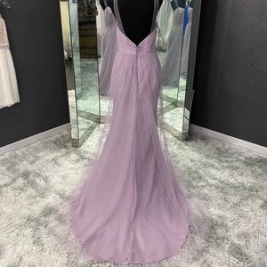 Alfred Angelo 8631 L Dusty Mauve Bridesmaid Gown with Train